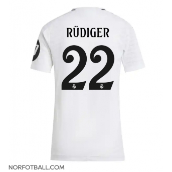 Billige Fotballdrakt Real Madrid Antonio Rudiger #22 Replika Hjemmedrakt Dame 2024-25 Kortermet